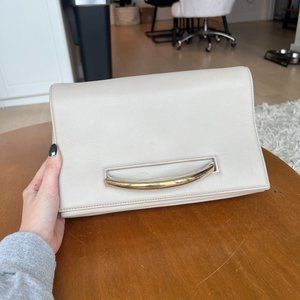 Hugo Boss Taupe Clutch with Gold Detailing - Unworn